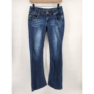 Maurices Dark Wash Embroidered Bootcut Jeans Size 5/6 REG Stretch Embellished